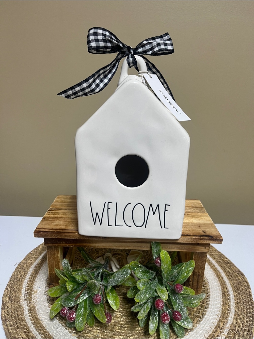 Rae Dunn “Welcome” Ceramic Birdhouse NWT